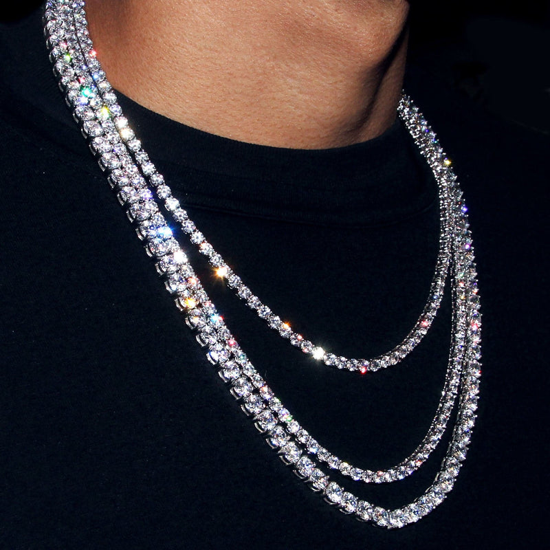 Layered Diamond White Tennis Chain