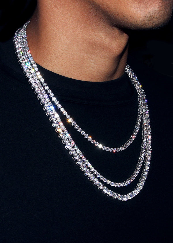 Layered Diamond White Tennis Chain