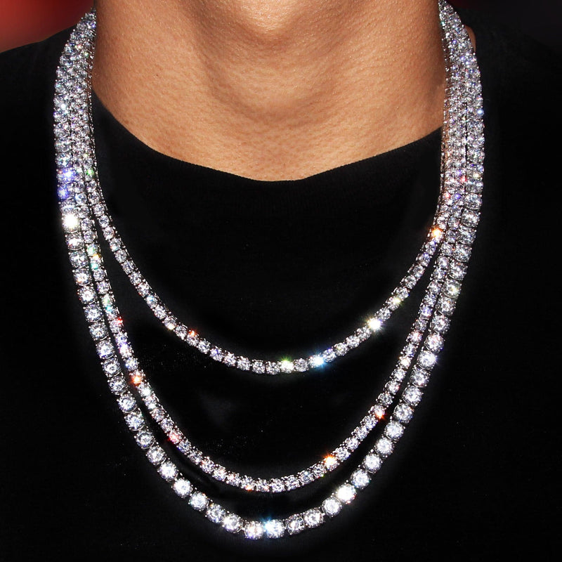 Layered Diamond White Tennis Chain