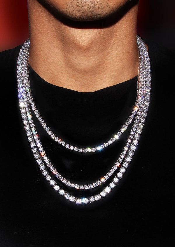 Layered Diamond White Tennis Chain