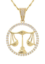 10K Yellow Gold Zodiac Libra Necklace | Appx. 17 Grams