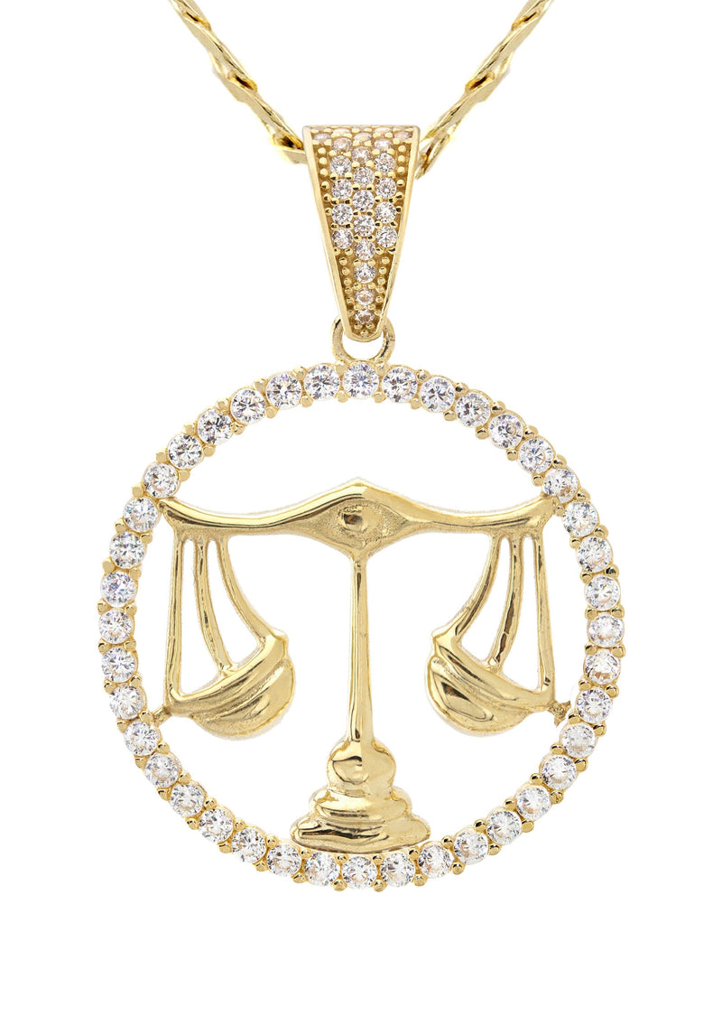 10K Yellow Gold Zodiac Libra Necklace | Appx. 17 Grams