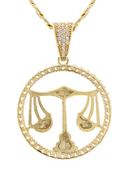10K Yellow Gold Zodiac Libra Necklace | Appx. 17 Grams