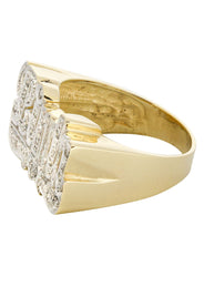 14K Two Tone with Diamonds Gold Name Ring | Appx. 6.5 Grams