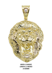 10K Gold Lion Head Pendant | 7.6 Grams
