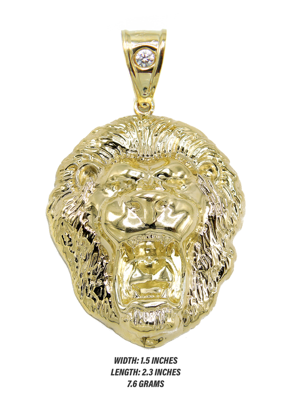 10K Gold Lion Head Pendant | 7.6 Grams