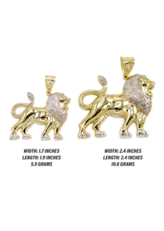 10K Gold Lion Pendant | Customizable Size