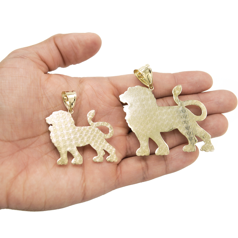 10K Gold Lion Pendant | Customizable Size