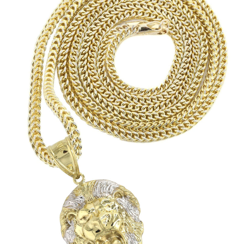 10K Yellow Gold Lion Head Necklace | Appx 13.6 Grams