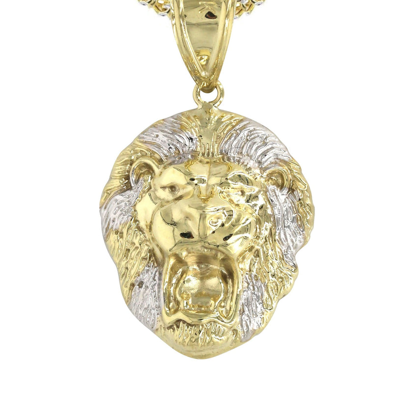 10K Yellow Gold Lion Head Necklace | Appx 13.6 Grams