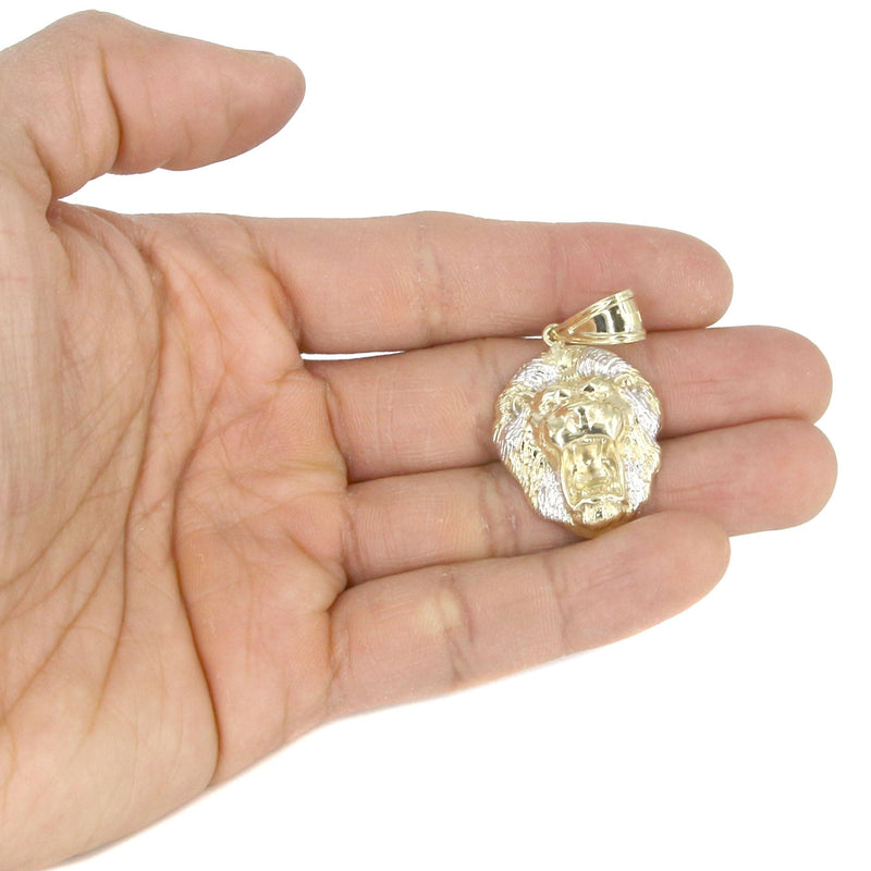 10K Yellow Gold Lion Head Necklace | Appx 13.6 Grams