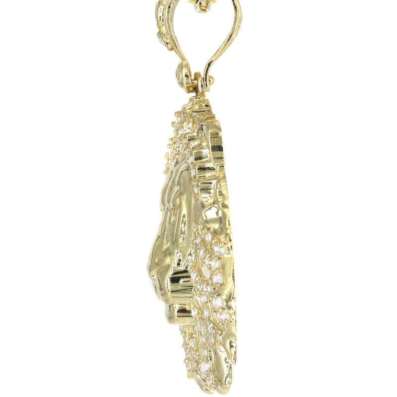 10K Yellow Gold Lion Head Necklace | Appx 17.4 Grams