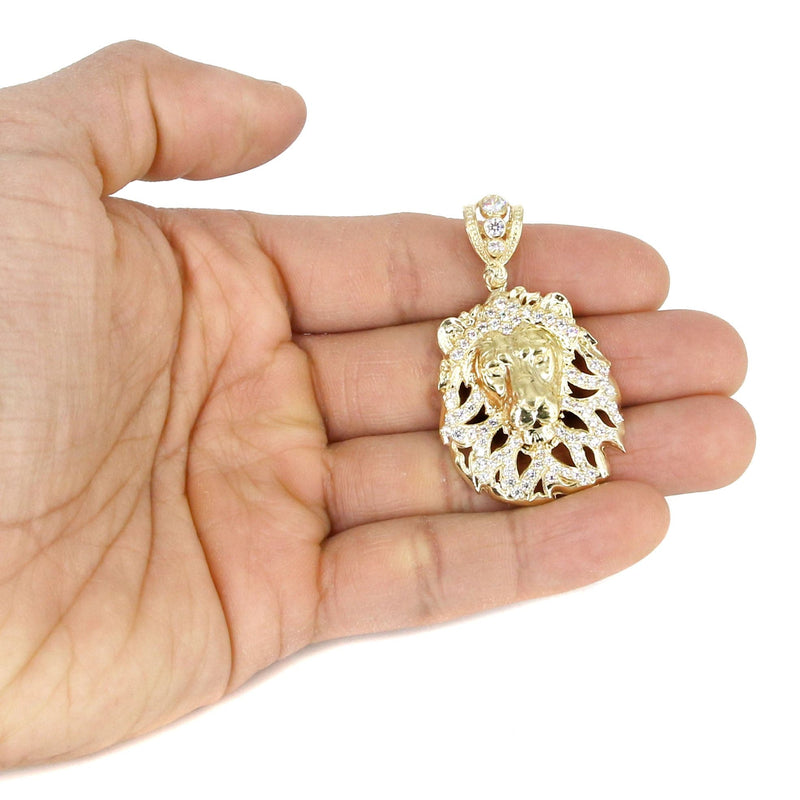 10K Yellow Gold Lion Head Necklace | Appx 17.4 Grams