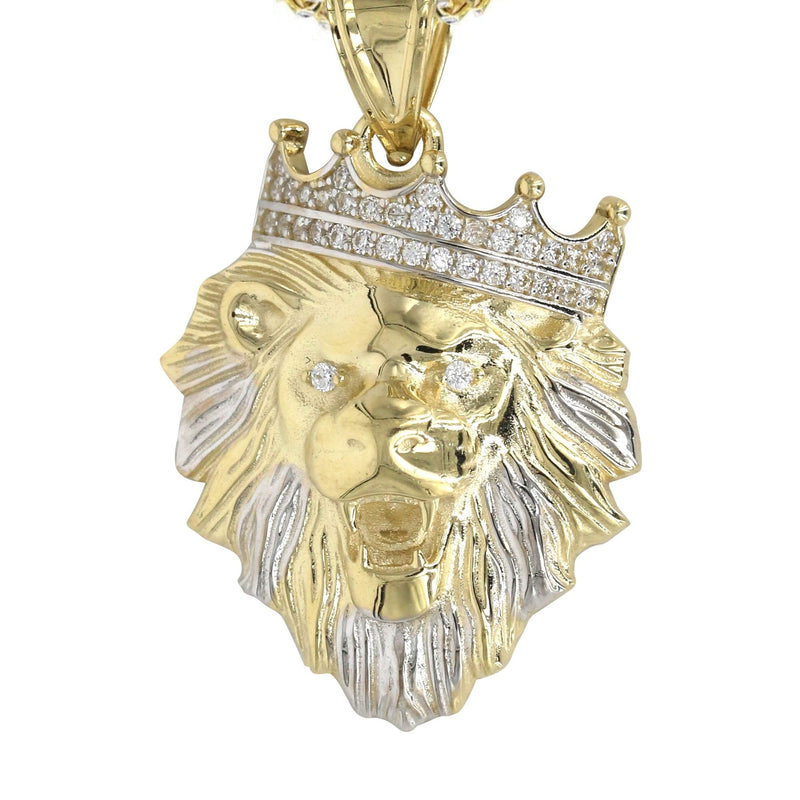 10K Yellow Gold Lion Head Necklace | Appx 16.3 Grams