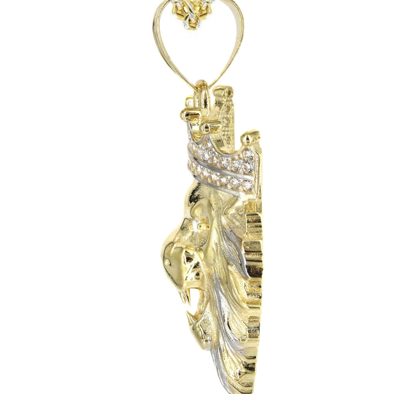 10K Yellow Gold Lion Head Necklace | Appx 16.3 Grams