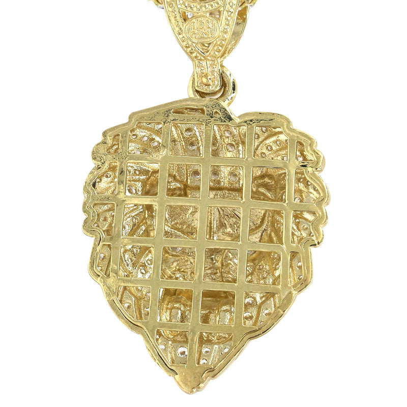 10K Yellow Gold Lion Head Necklace | Appx 21.9 Grams