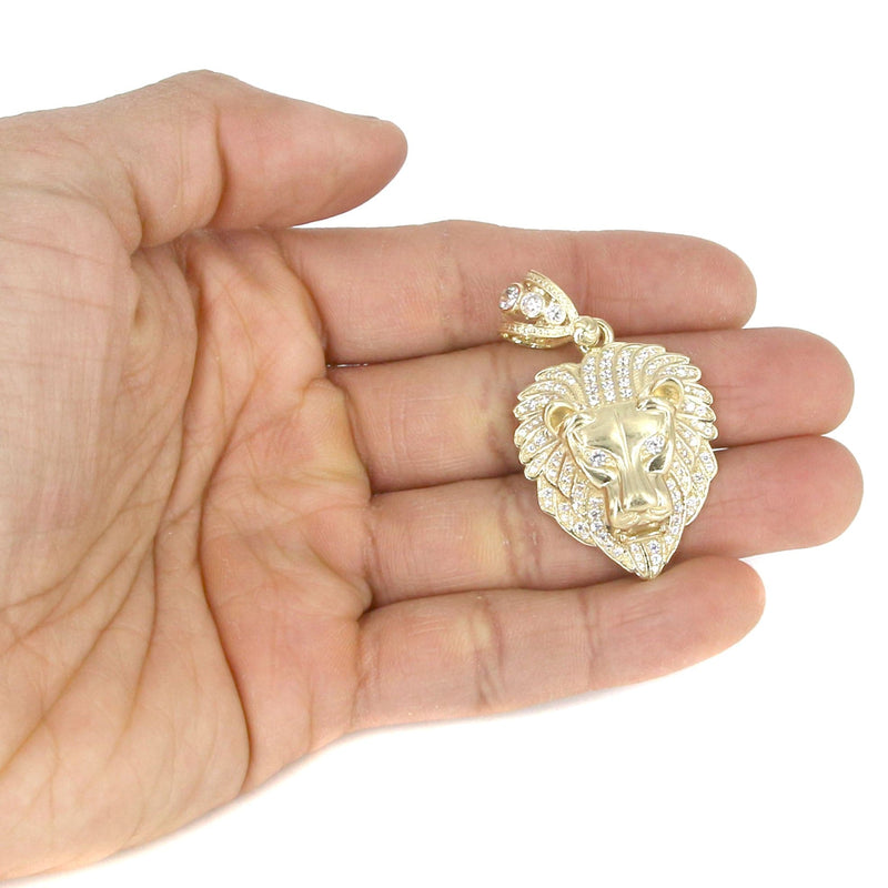10K Yellow Gold Lion Head Necklace | Appx 21.9 Grams