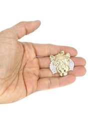 10K Yellow Gold Lion Head Necklace | Appx 19.4 Grams
