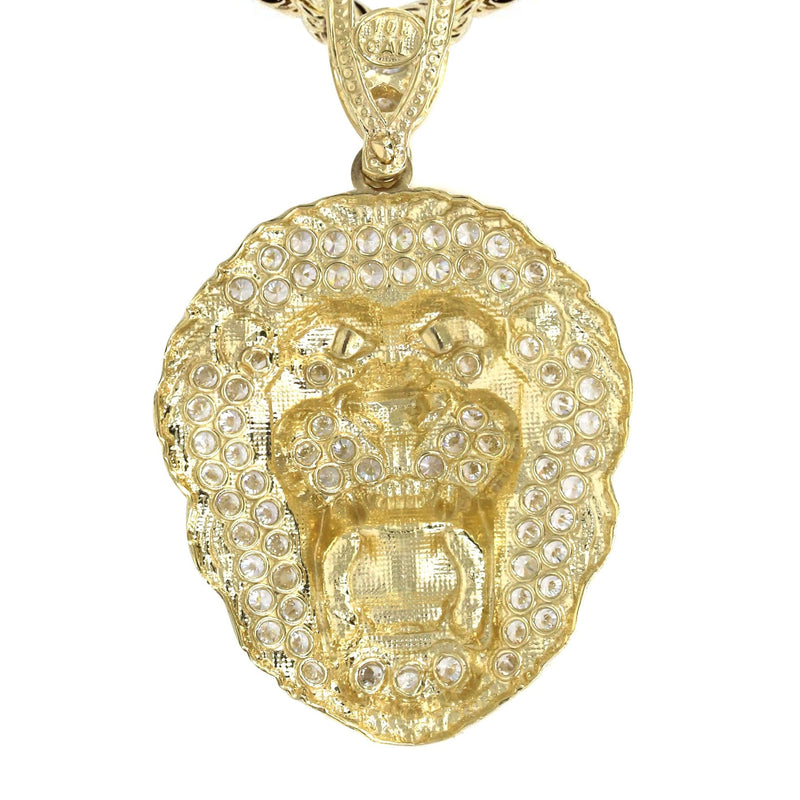 10K Yellow Gold Lion Head Necklace | Appx 16.4 Grams