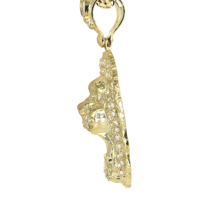 10K Yellow Gold Lion Head Necklace | Appx 16.4 Grams