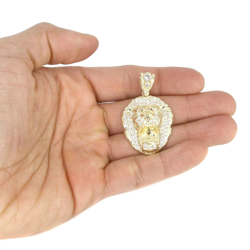 10K Yellow Gold Lion Head Necklace | Appx 16.4 Grams