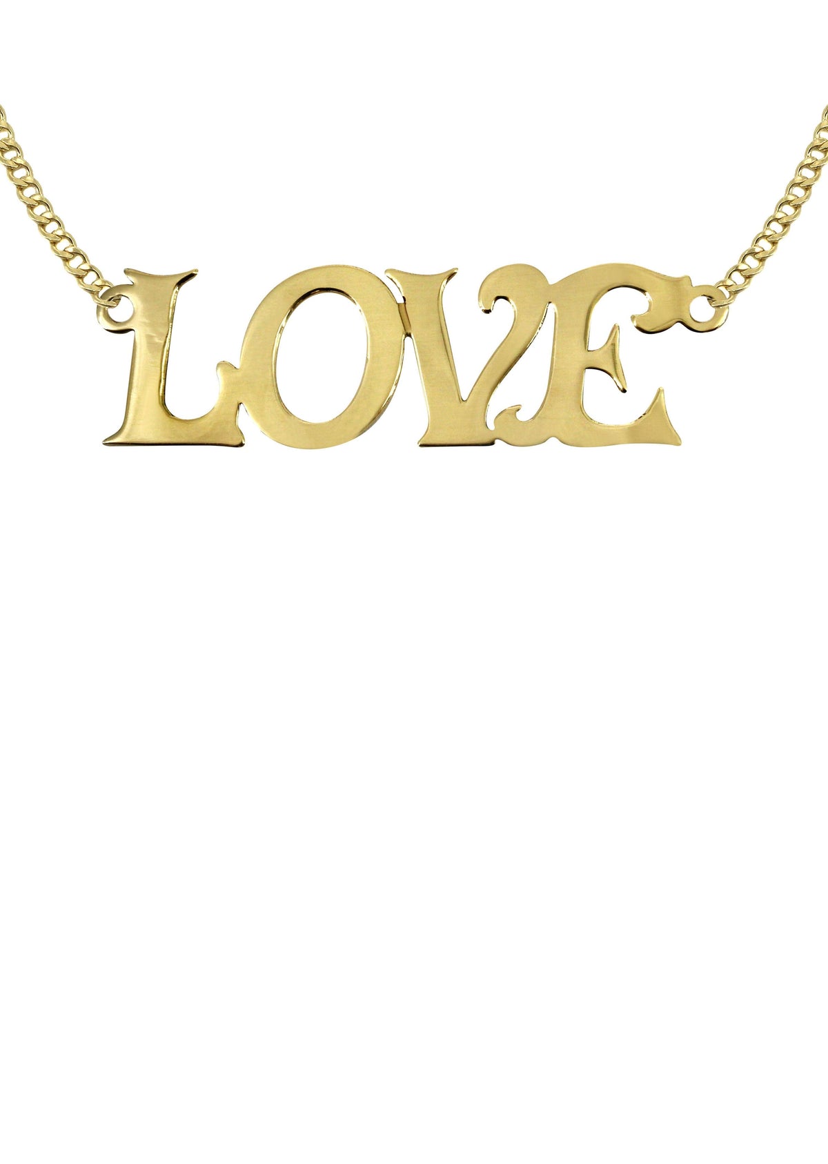 14K Gold  Love Name Plate Necklace | Style #36