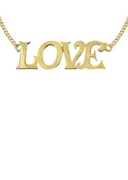 14K Gold  Love Name Plate Necklace | Style #36