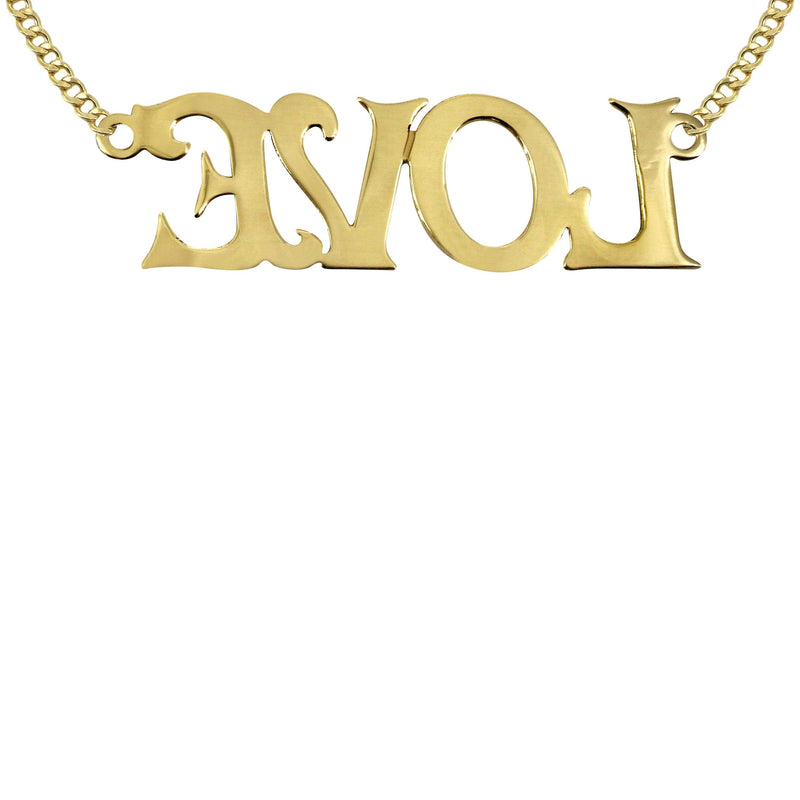 14K Gold  Love Name Plate Necklace | Style #36
