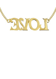 14K Gold  Love Name Plate Necklace | Style #36