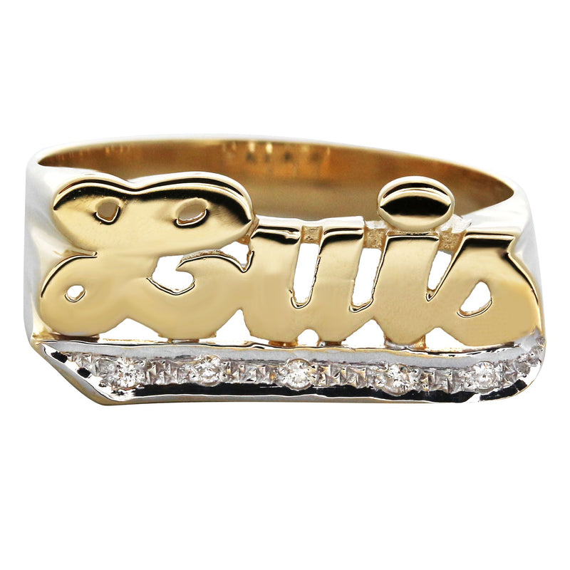 14K Diamond Gold Name Ring | Appx. 5 Grams