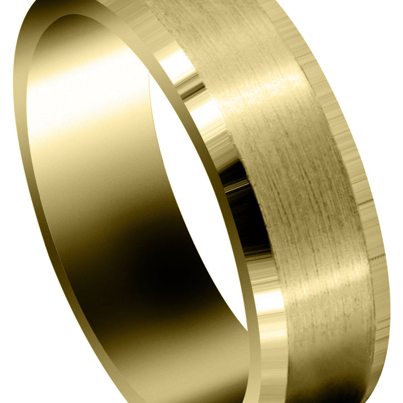 Yellow Gold Basic Carved Celtic Mens Wedding Band | Satin Finish (Chase)
