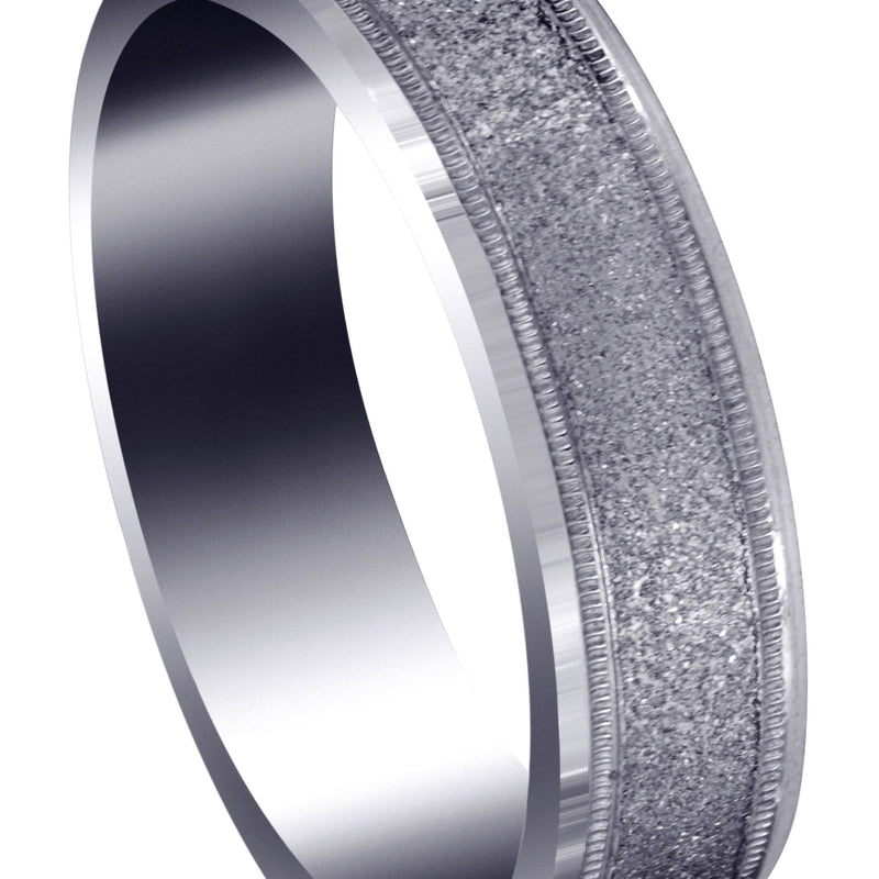 Basic Carved Celtic Mens Wedding Band | Stone Finish (Adam)