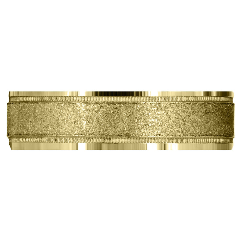 Yellow Gold Basic Carved Celtic Mens Wedding Band | Stone Finish (Adam)