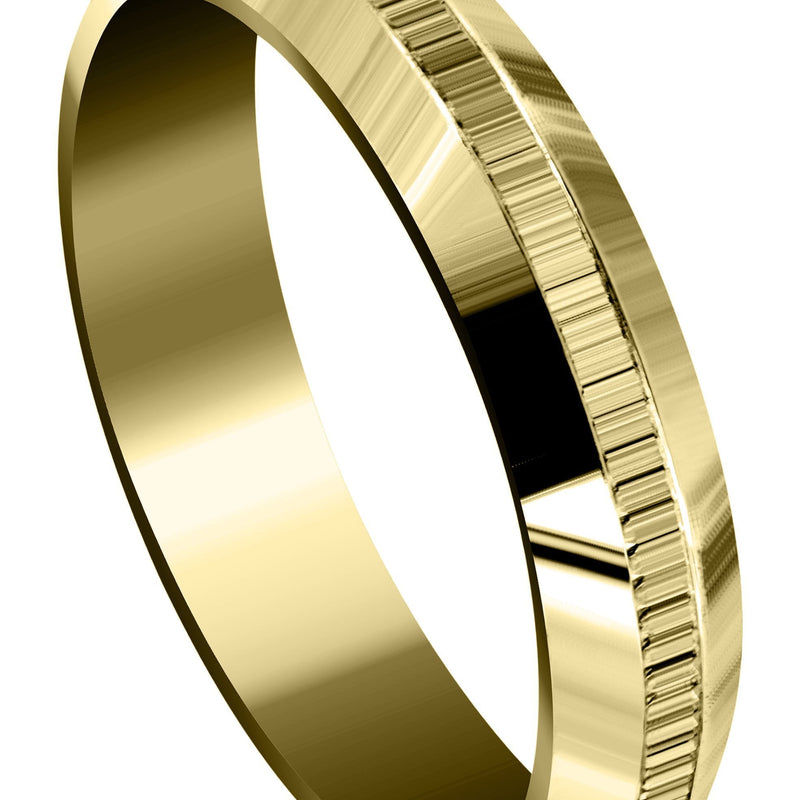Yellow Gold Basic Carved Celtic Mens Wedding Band | High Polish Finish (Nolan)