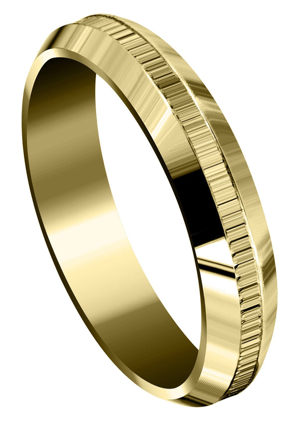 Yellow Gold Basic Carved Celtic Mens Wedding Band | High Polish Finish (Nolan)