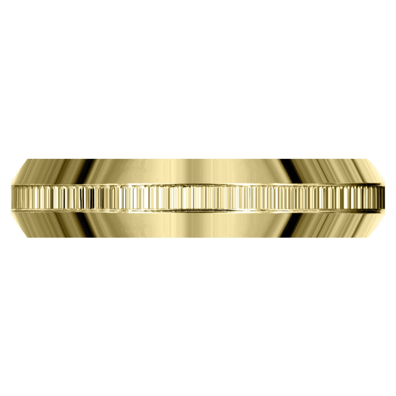 Yellow Gold Basic Carved Celtic Mens Wedding Band | High Polish Finish (Nolan)