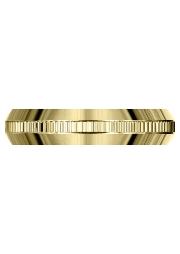Yellow Gold Basic Carved Celtic Mens Wedding Band | High Polish Finish (Nolan)