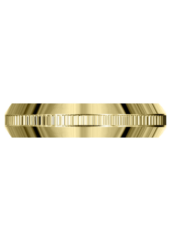 Yellow Gold Basic Carved Celtic Mens Wedding Band | High Polish Finish (Nolan)
