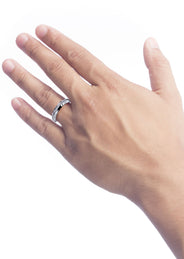 Basic Carved Celtic Mens Wedding Band | High Polish Finish (Nolan)