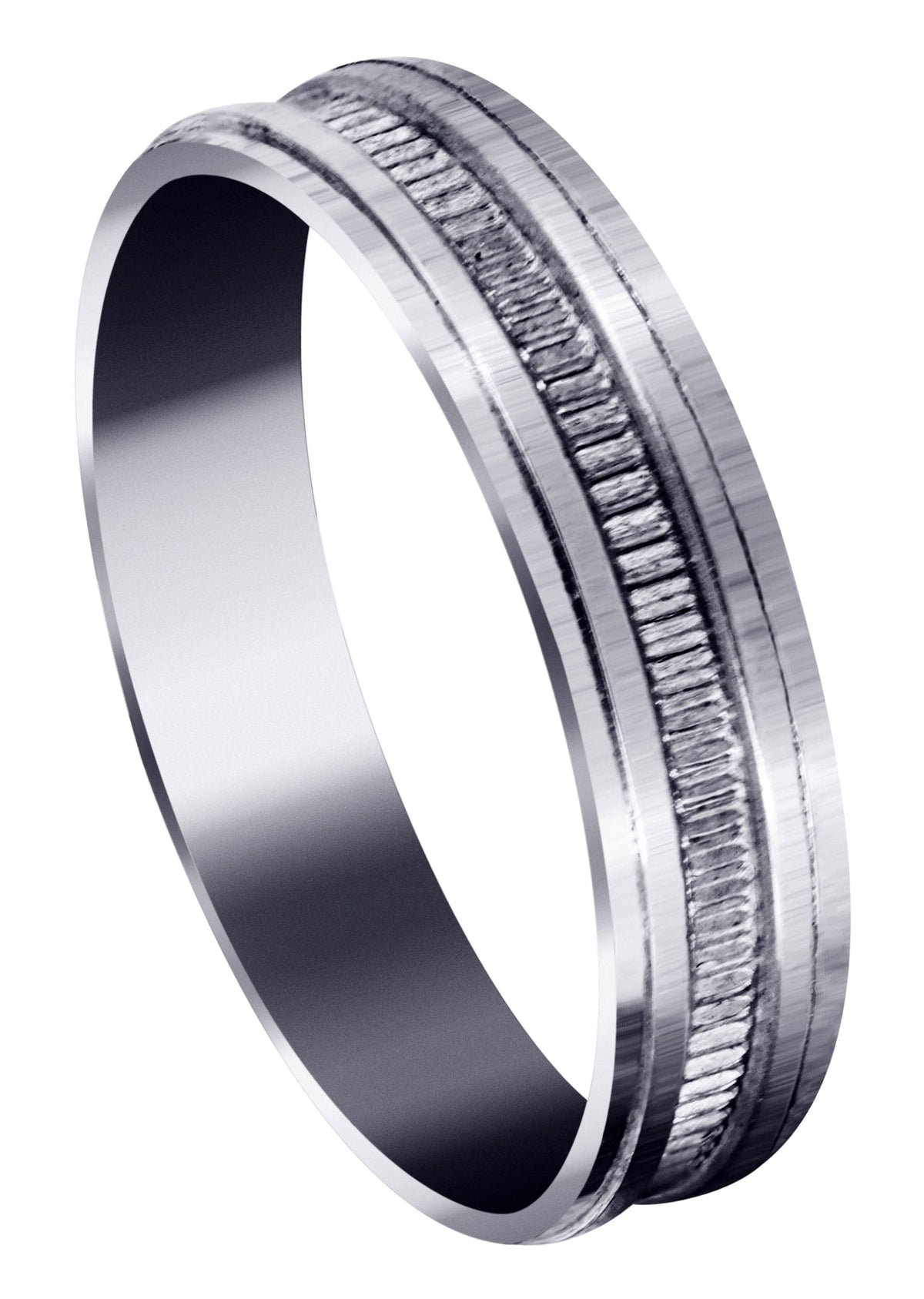 Basic Carved Celtic Mens Wedding Band | Stone Finish (Gavin)