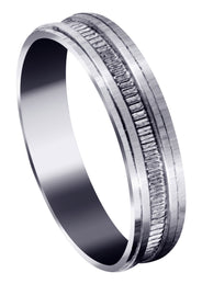 Basic Carved Celtic Mens Wedding Band | Stone Finish (Gavin)