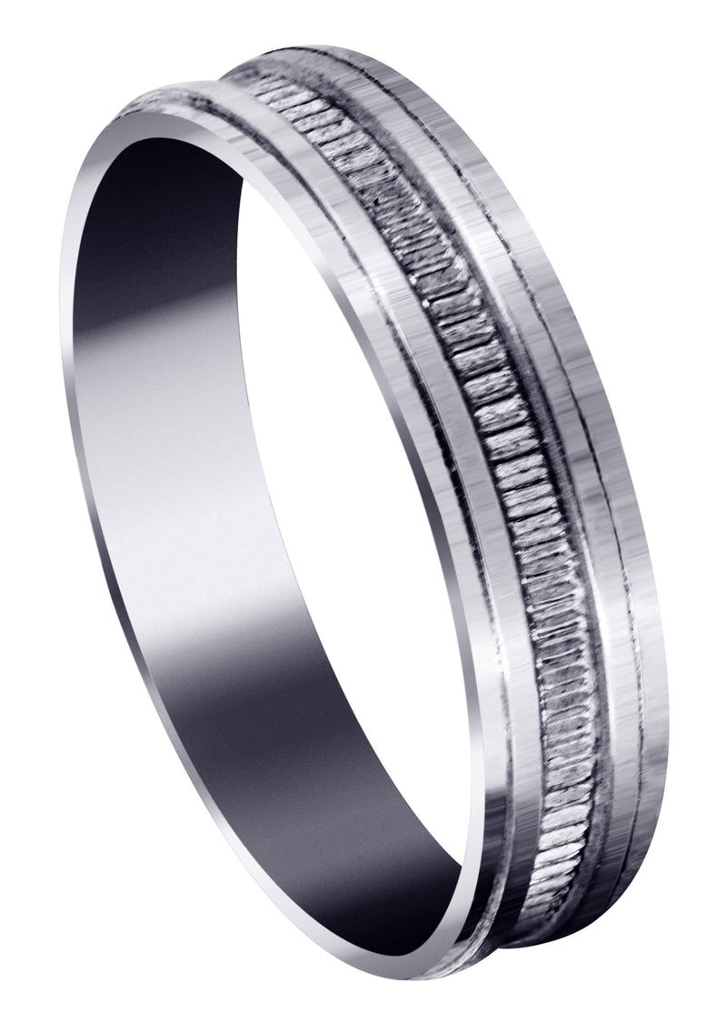Basic Carved Celtic Mens Wedding Band | Stone Finish (Gavin)
