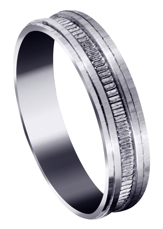 Basic Carved Celtic Mens Wedding Band | Stone Finish (Gavin)