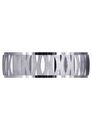 Carved Diamond Cut Mens Wedding Band | Cross Satin Finish (Samuel)