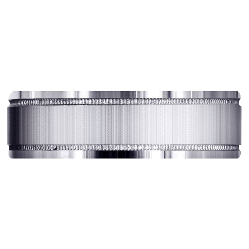 Carved Simple Mens Wedding Band | Cross Satin Finish (Gabriel)