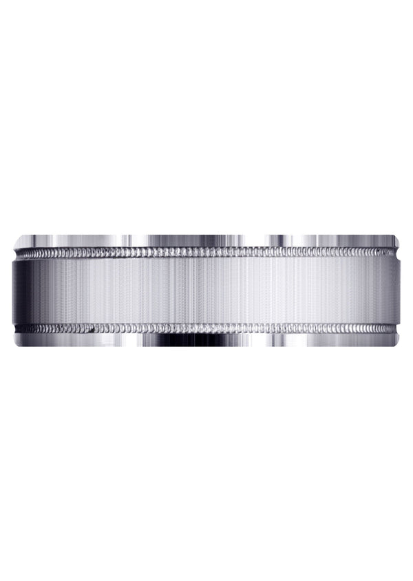 Carved Simple Mens Wedding Band | Cross Satin Finish (Gabriel)