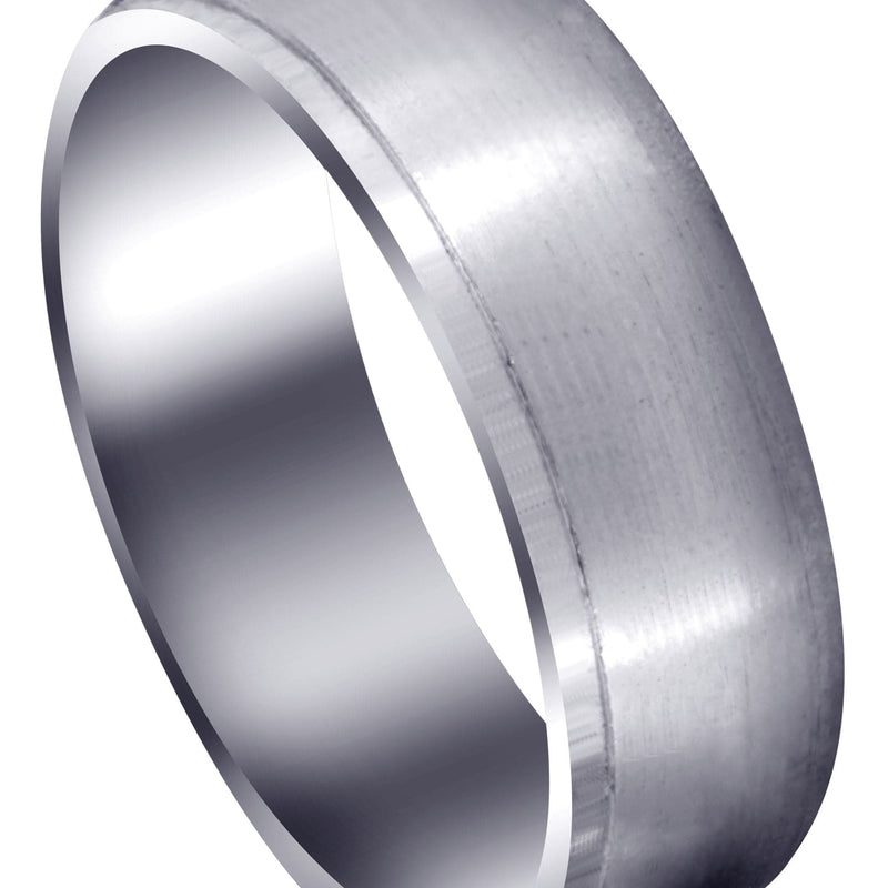 Carved Simple Mens Wedding Band | Satin Finish (Joseph)