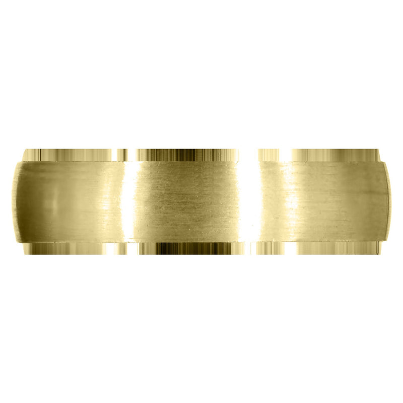 Yellow Gold Carved Simple Mens Wedding Band | Satin Finish (Joseph)