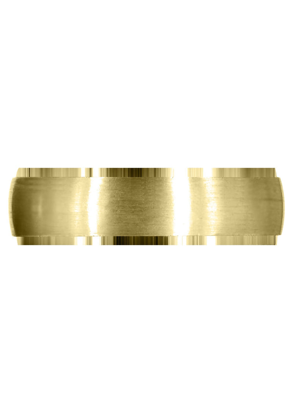 Yellow Gold Carved Simple Mens Wedding Band | Satin Finish (Joseph)
