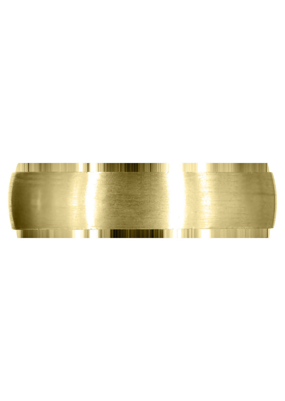 Yellow Gold Carved Simple Mens Wedding Band | Satin Finish (Joseph)